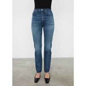 Toteme Jeans Womens 29 Blue High Waist Straight Leg Regular Fit Denim Italy NWT